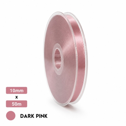 Italská stuha NASTRO TAFT 1cm 50m DARK PINK