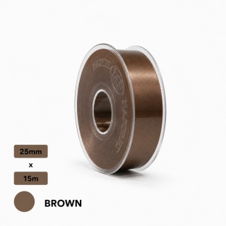 Matt DOUBLE SATIN 2,5 cm 15m BROWN Talianska stuha