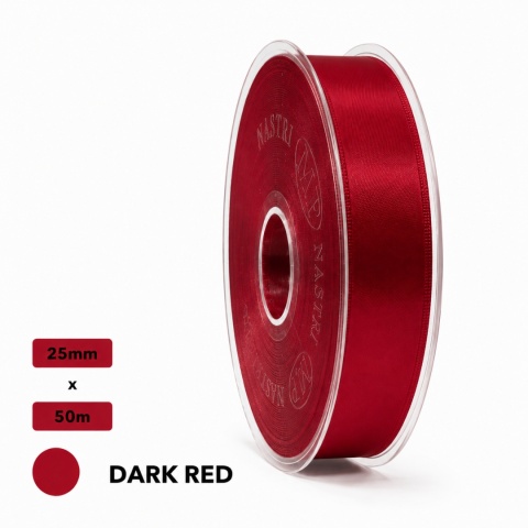 Italská stuha NASTRO TAFT 2.5cm 50m Dark červená