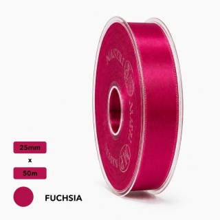 Wstążka włoska NASTRO TAFT 2,5cm 50m FUCHSIA