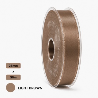 Wstążka włoska NASTRO TAFT 2,5cm 50m LIGHT BROWN