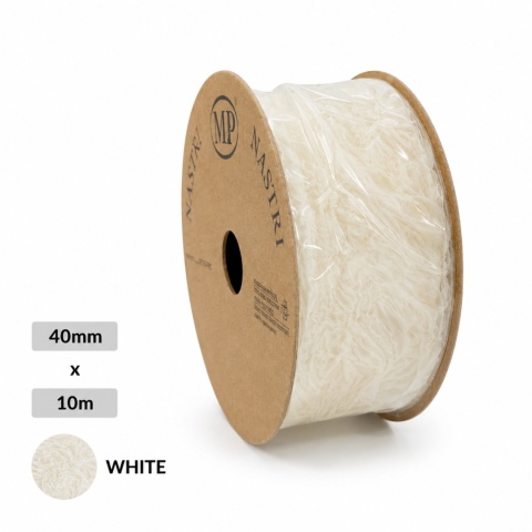Wstążka włoska koronka NASTRO DAMAS 4cm 10m WHITE