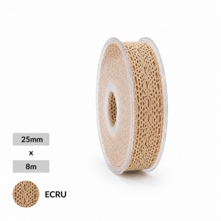 Talianska stuha Nastro MERLETTO 2,5 cm 8 m ECRU čipky