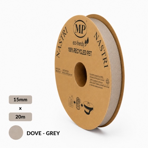 Taliansky stuha materiál 1.5 cm 20m DOVE - GREY