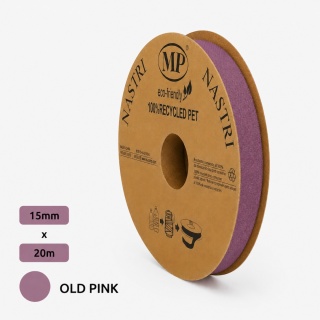 Italská stuha materiál 1.5cm 20m starý PINK