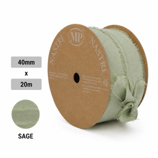 Wstążka włoska szyfon NASTRO AMELIE 5cm 10m SAGE