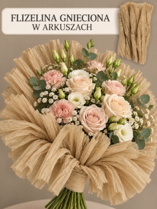 Flizelina w arkuszach 5szt, 50cm x 150cm, cappuccino
