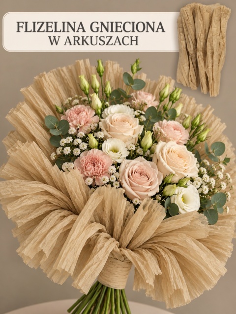 Flizelina w arkuszach 5szt, 50cm x 150cm, cappuccino