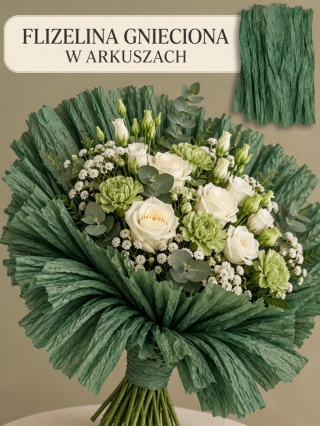 Flizelina w arkuszach 5szt, 50cm x 150cm, zielony