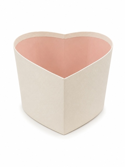 Flower box w kształcie serca 10cm, biały