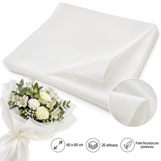 Folia piankowa w arkuszach - 60cm x 60cm, biała (20 szt)