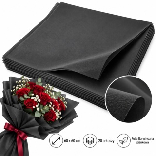 Folia piankowa w arkuszach - 60cm x 60cm, czarny (20 szt)