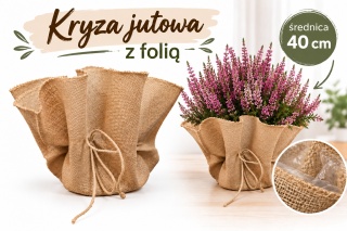 Kryza jutowa z folią 40 cm, brąz