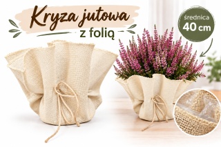 Kryza jutowa z folią 40 cm, krem