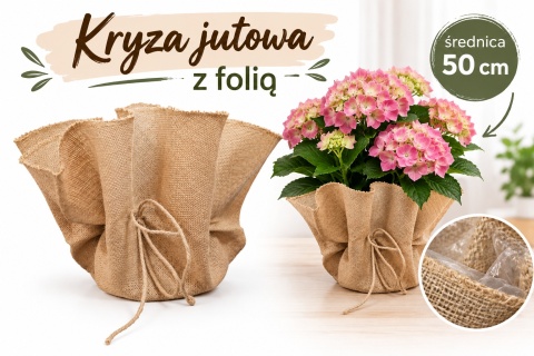Kryza jutowa z folią 50 cm, brąz