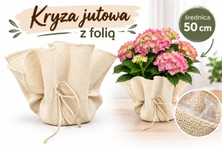 Kryza jutowa z folią 50 cm, krem