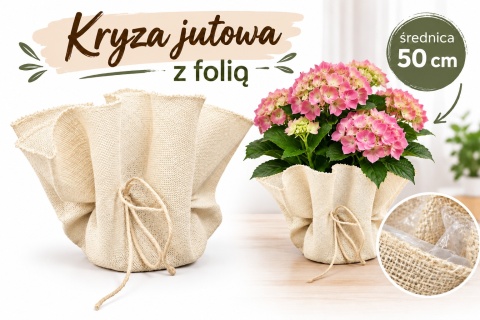Kryza jutowa z folią 50 cm, krem