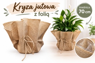 Kryza jutowa z folią 70 cm, brąz