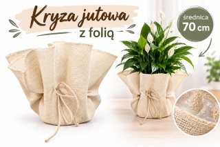 Kryza jutowa z folią 70 cm, krem
