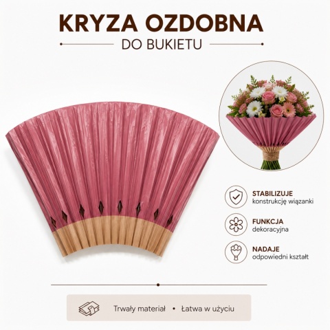 Dekorativní krystal pro kytice, burgundsko
