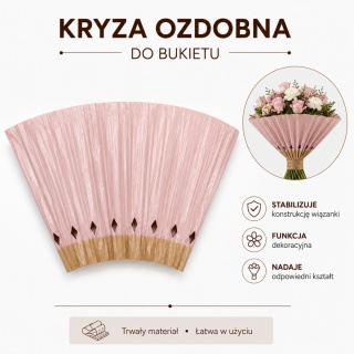 Kryza ozdobna do bukietu, jasny róż