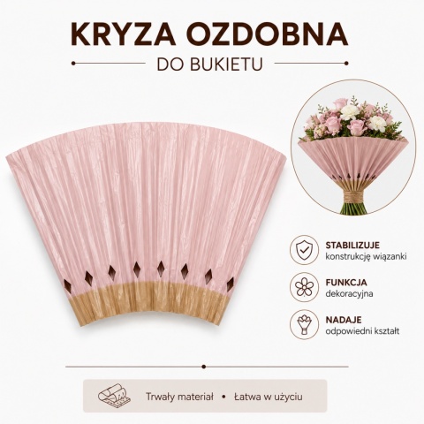 Dekorativní krystal pro kytici, světle růžová