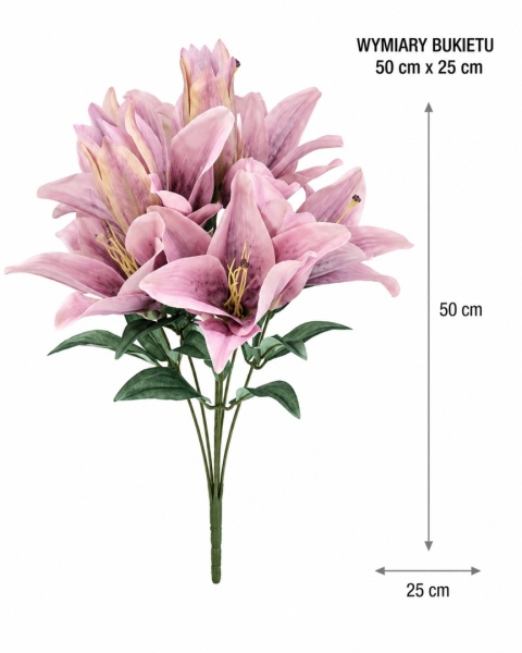 Lily - kytice, 50cm x 25cm, špinavá růžová