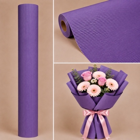 Papier karbowany - 50cm x 10m, fiolet