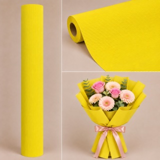 Papier karbowany - 50cm x 10m, żółty