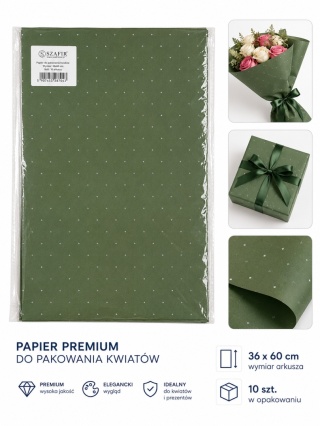 Papier premium z diamentami - 38x60cm, zieleń