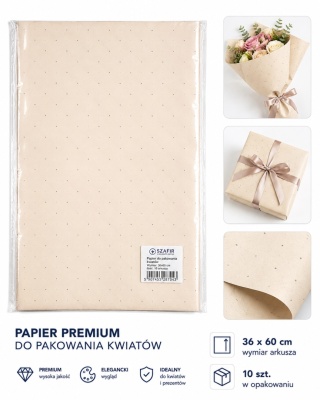Papier premium z diamentami - 38x60cm, krem