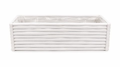 Podłużna drewniana osłonka 40 x 16 x 13 cm, biała