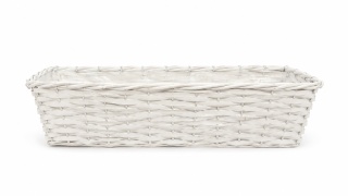 Pozdĺžny prútený košík s fóliou 52 x 20 x 13 cm, biely