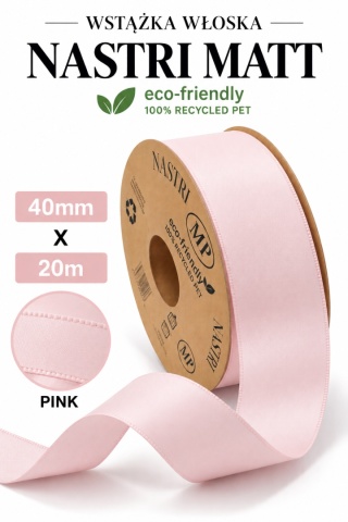 RECYCLED PET RIBBON 40mm 20m PINK