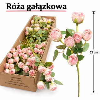 Róża gałązkowa 63 cm, jasny róż