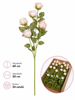 Róża gałązkowa cieniowana - 60x20cm, blady róż