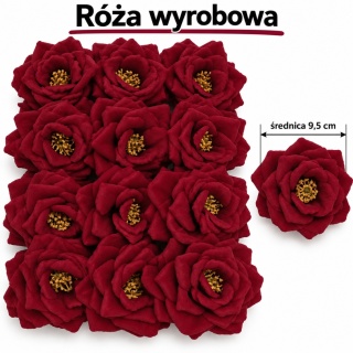 Róża wyrobowa ∅ 9,5 cm, bordo