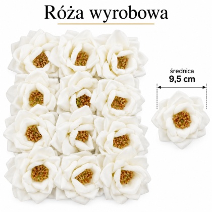 Róża wyrobowa ∅ 9,5 cm, biały