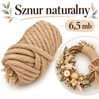 Sznurek jutowy 200gr 6,5m, naturalny
