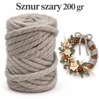 Sznurek jutowy 200gr, szary