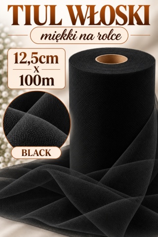 TULLE ROLL 12,5 cm x 100m, black