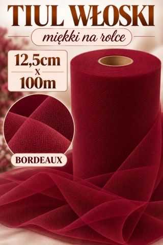 TULLE ROLL 12,5 cm x 100m, bordeaux