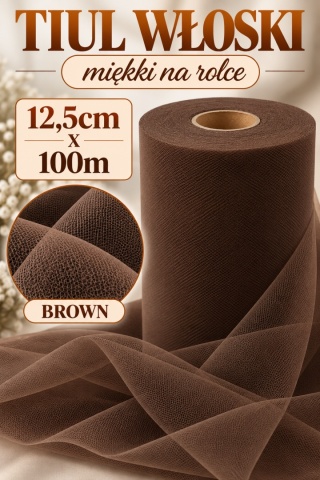 TULLE ROLL 12,5 cm x 100m, brown