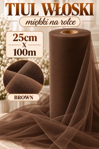 TULLE ROLL 25 cm x 100m, brown
