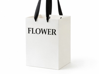 Torba na kwiaty - W: 25 cm H: 35 cm L: 25 cm, biała