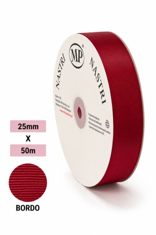 WSTĄŻKA RYPSOWA BORDEAUX 50M X 2,5CM