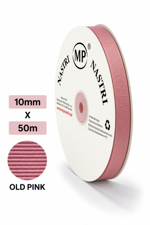 WSTĄŻKA RYPSOWA BRUDNY RÓŻ 50M X 1CM