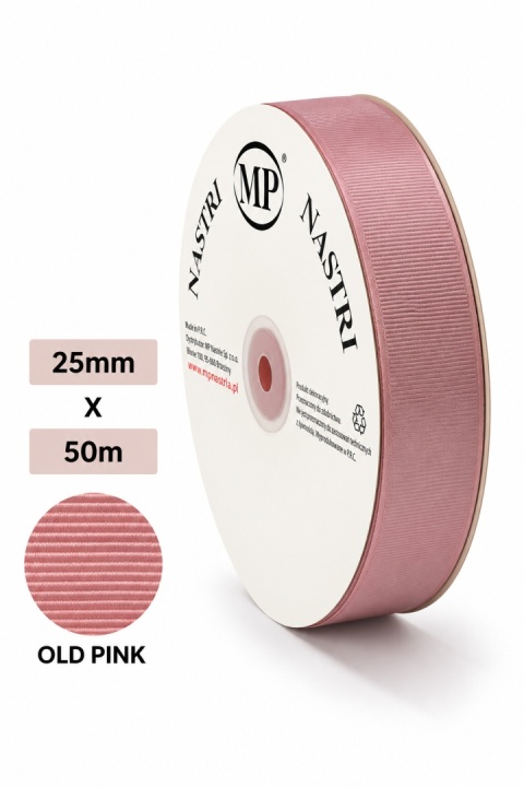 WSTĄŻKA RYPSOWA BRUDNY RÓŻ 50M X 2,5CM