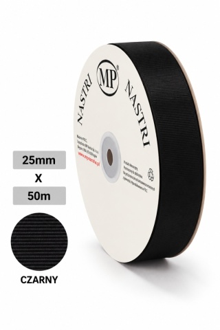 WSTĄŻKA RYPSOWA CZARNA 50M X 2,5CM