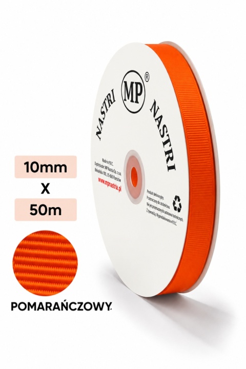WSTĄŻKA RYPSOWA POMARAŃCZ 50M X 1CM